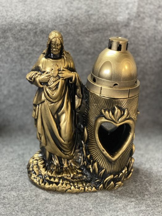 Znicz gipsowy Jezus Zloty Srebrny od Producenta