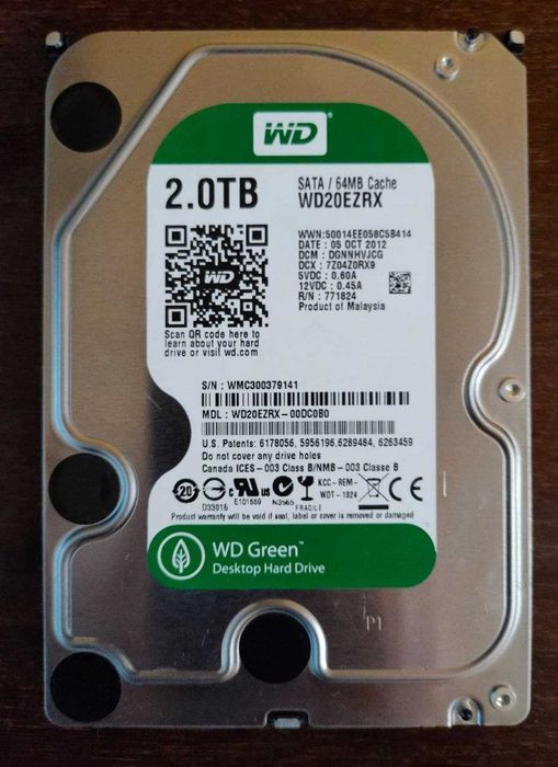 Продам накопичувачі HDD SATA 2.0TB WD Green та Toshiba 500 GB