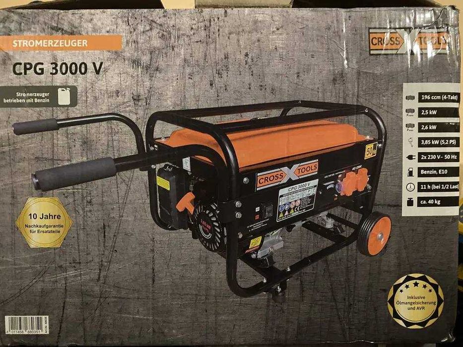 Бензиновий генератор Cross Tools CPG 3000 V 2.5 кВт/230 В 4-х тактний