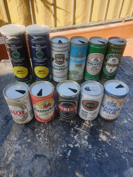 Latas antigas de cerveja
