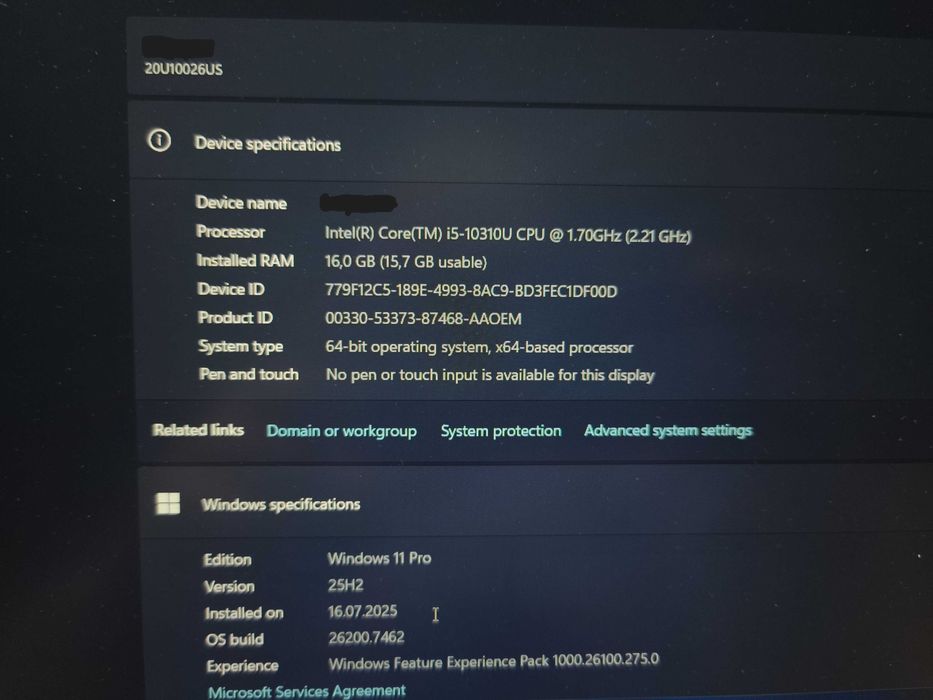 Ноутбук 14" Lenovo ThinkPad L14 i5-10310U 16GB RAM 256Gb SSD