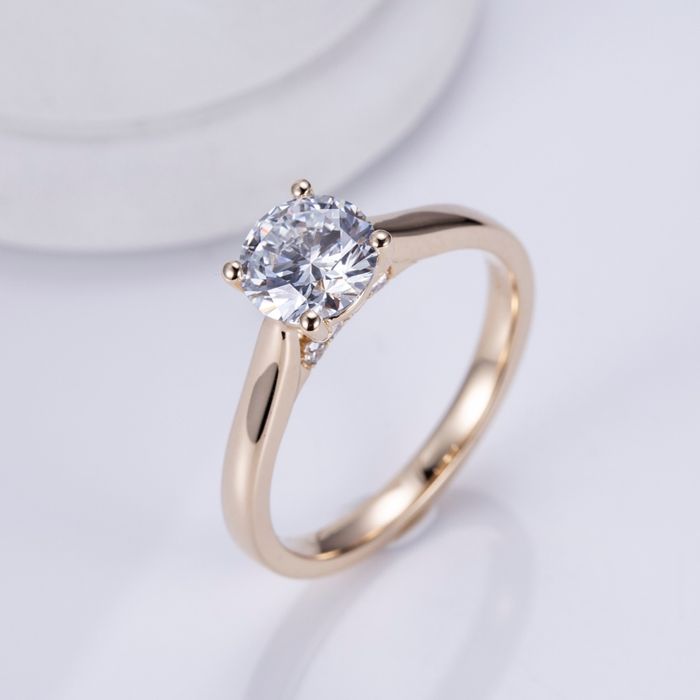 Nowy złoty pierścionek zaręczynowy brylant 1ct D/VVS złoto 585
