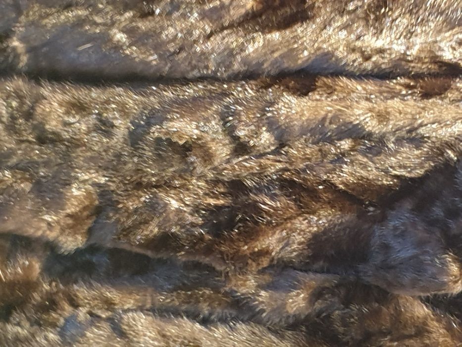 FUTRO z norek ciemno brązowe