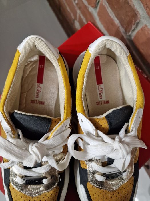 Sneakersy s.Oliver Saffron Comb 37 retro musztardowe