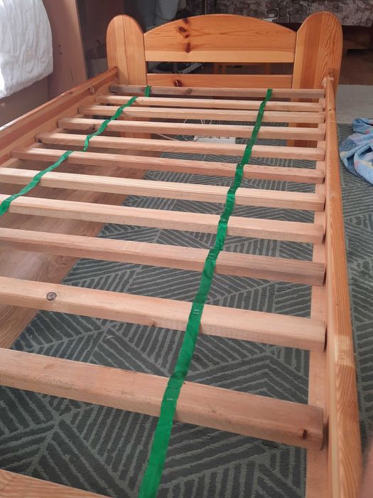 Łóżko 210x90 dla wysokiej osoby solidne stabilne mocne sosnowe drewno