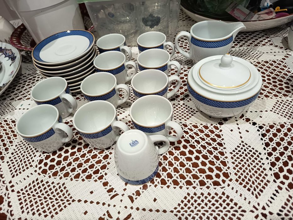 [COMO NOVO] Serviço de Café Porcelana EMA (Estilo Cozinha Velha/Vista Alegre) - Nunca Usado