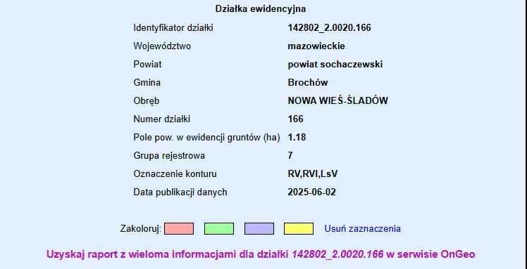 Sprzedam  działkę w miejscowości Nowa Wieś Śladów 1,18 ha