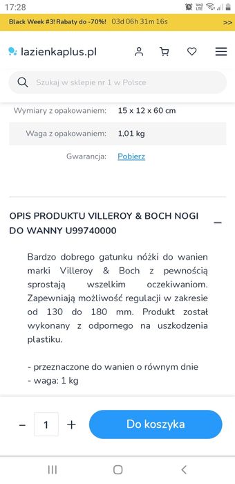 Nogi do wanny Villeroy&Boch