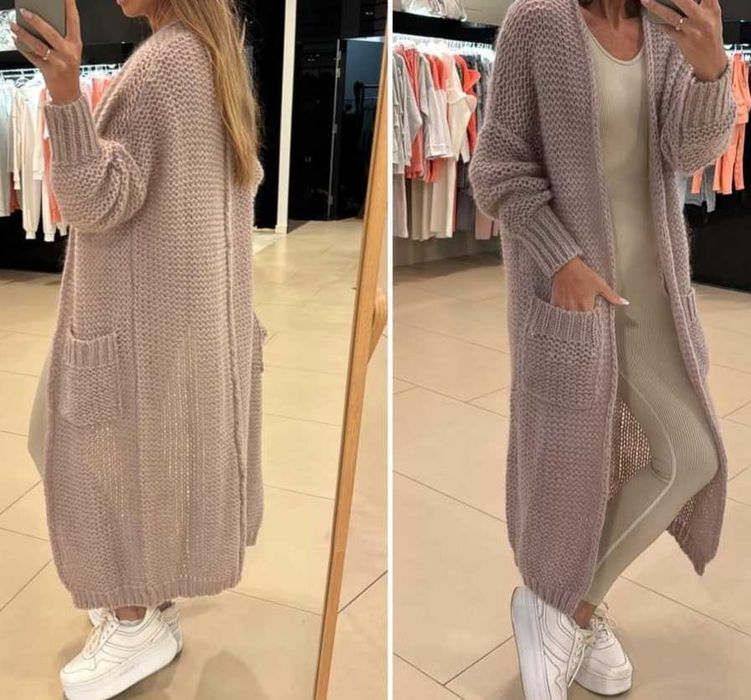 KOLORY Sweter długi baby kid moher i merino By o la la