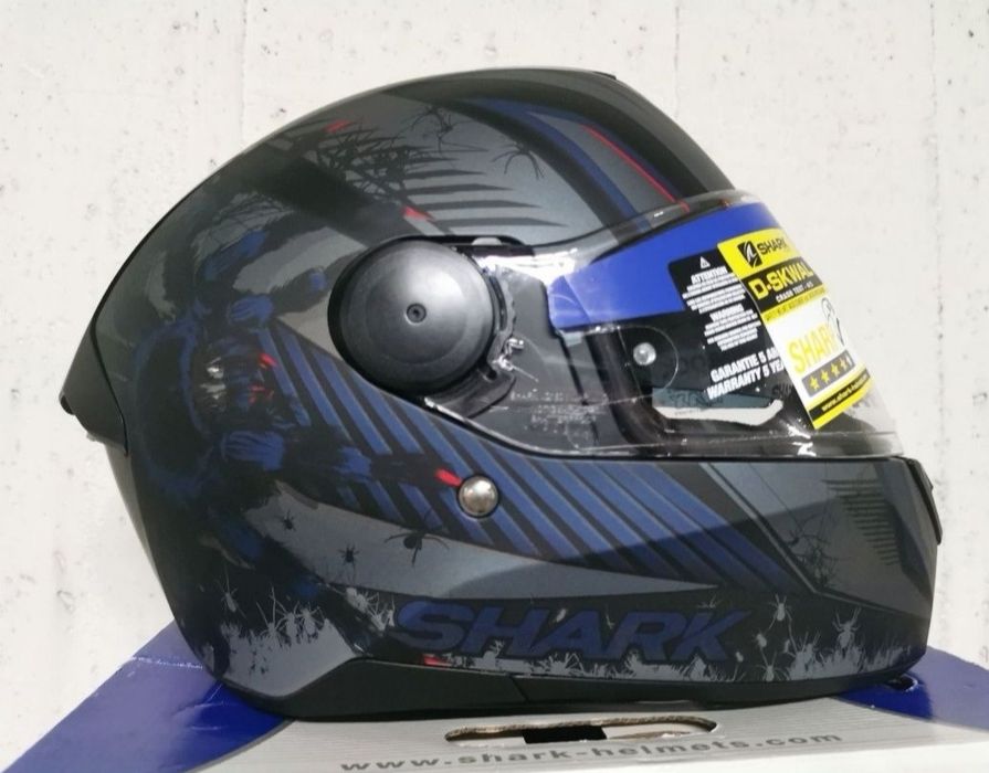 Capacete Shark Skwal 2 Atraxx Black / Blue Matt ( M )( NOVO )