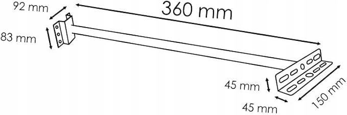 uchwyt do montażu reflektorów leduni 70cm czarny stalowy zestaw śrub