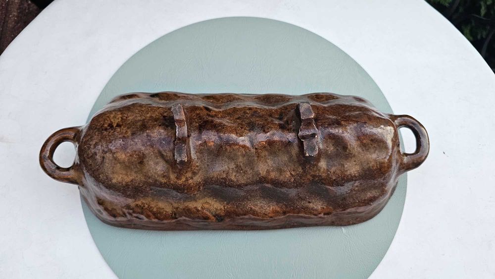 Przedwojenna ceramiczna forma na chałkę,chleb