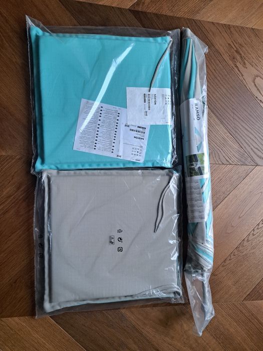 IKEA ROMSO  parasol balkonowy nowy folia + poduszki
