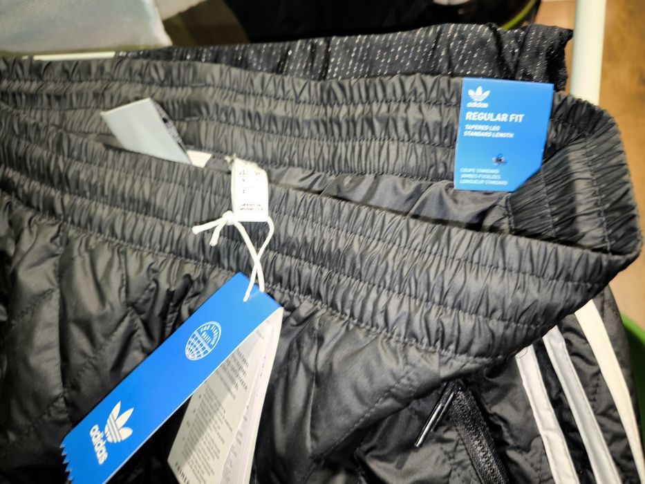 Ocieplane, pikowane spodnie treningowe Adidas