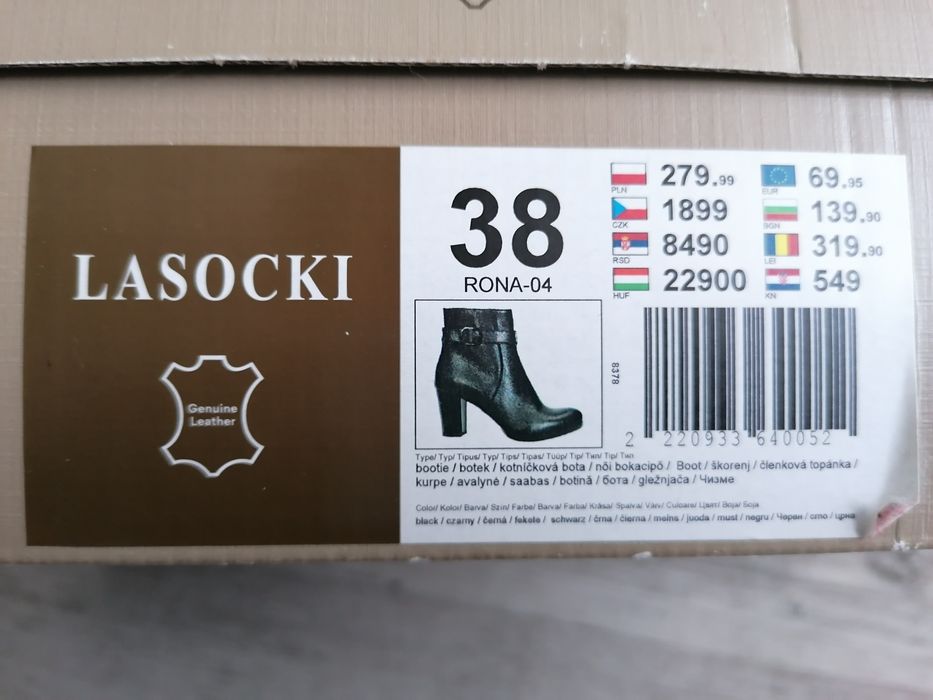 Botki czarne skórzane Lasocki