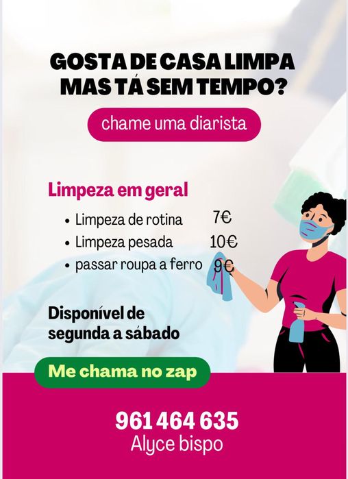 Limpeza geral em casa escritorios e escadas
