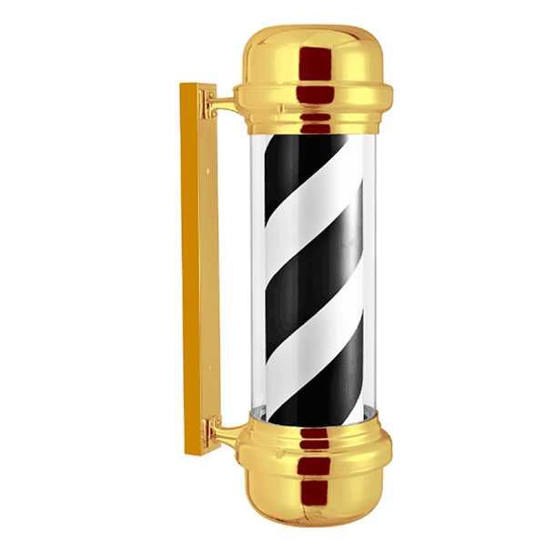 Polo de Barbeiro rotativo e luminoso Dourado