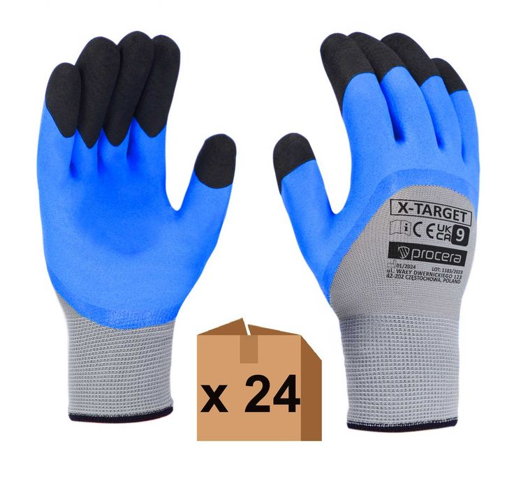Rękawice Robocze Ochronne Rękawiczki Powlekane- 24 PARY -Rozm.11 (XXL)