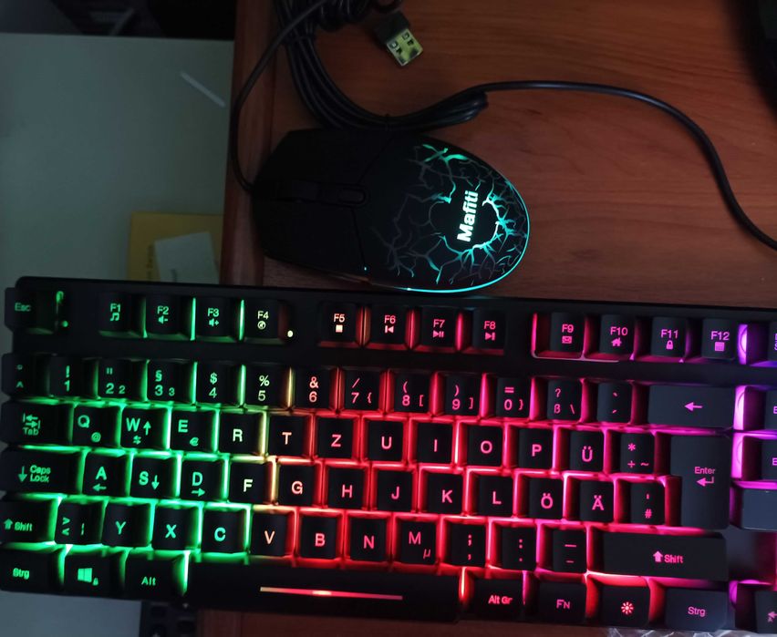 CONJUNTO Teclado Rato Mafiti Rgb Com Fio