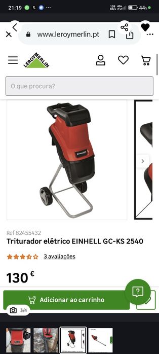 Triturador elétrico e corta-sebes