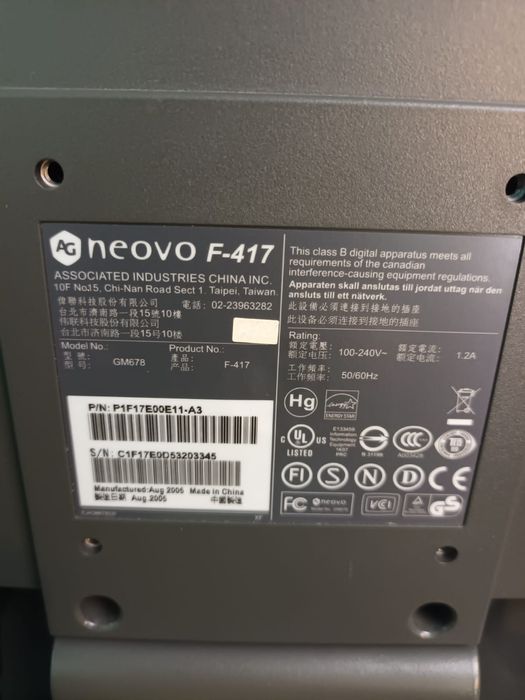 Monitor Neovo 17 Polegadas