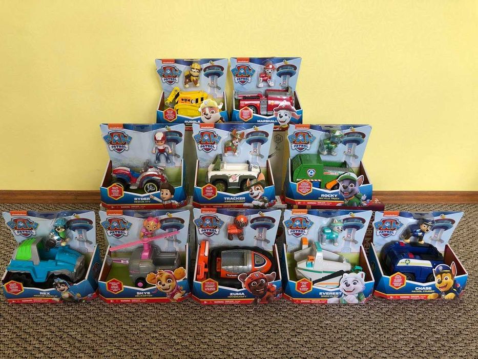 Liberty, Roxi, Boomer, Ryder, Everest, Marshall, Skye, Rubble, Rocky..