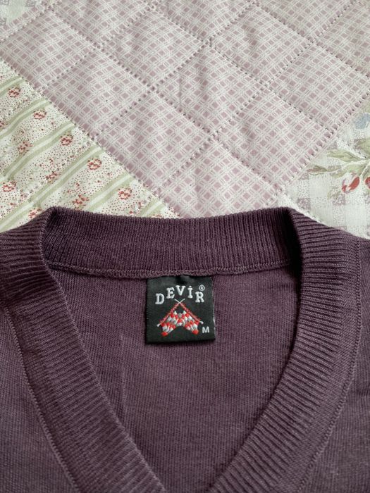 Fioletowy luźny sweter M 38 devir basic 50% wełna