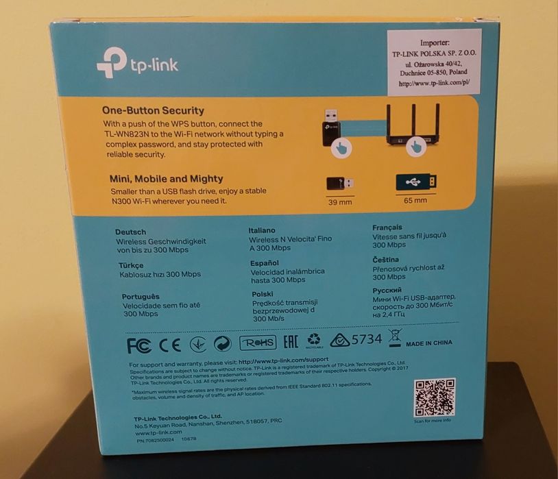 Karta sieciowa 300Mbps Mini Wireless N USB Adapter TL-WN823N