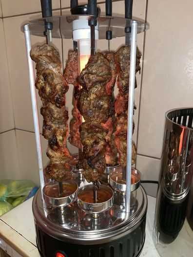 Електрична шашличниця вертикальна на 6 шампурів 1 квт  нержавійка