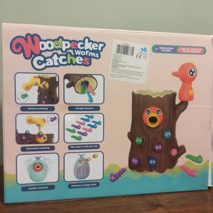 Magnetyczna gra zręcznościowa dzięcioł i robaczki