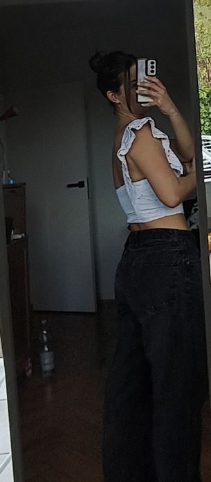 Biała bluzka na lato top bawełna XS S
