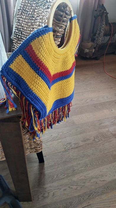 Duża torba, szydełko, rękodzieło