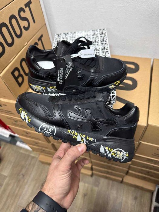 Мужские кроссовки Premiata mick black / Премиата черные 41 42 43 44 45