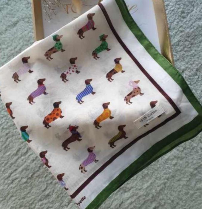 Chusta chustka apaszka bandana w jamniczki jamniki NOWA