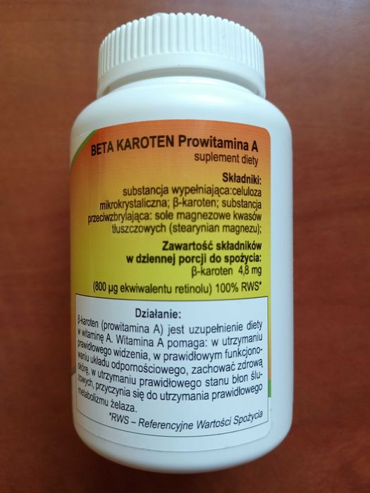 Beta Karoten Słońce w pigułce tabletki, 100 szt