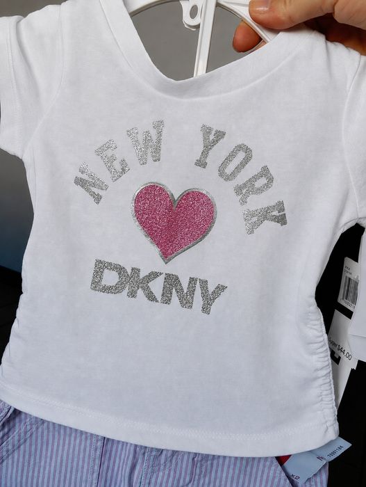 Komplet dla dziewczynki DKNY, komplet dziewczęcy, komplet na lato, bluzka i spódnica, 2 lata