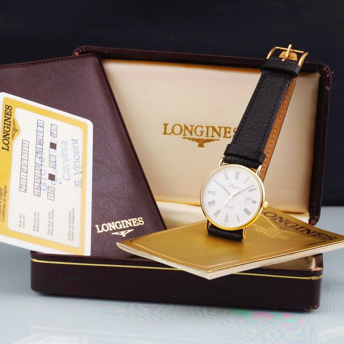 LONGINES zegarek vintage 18K złoto 750 cal. 156.4 1990 - komplet
