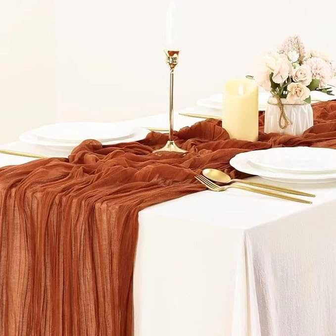 Zestaw 2 bieżników stołowych 90x300 cm Terracotta – dekoracja ślubna