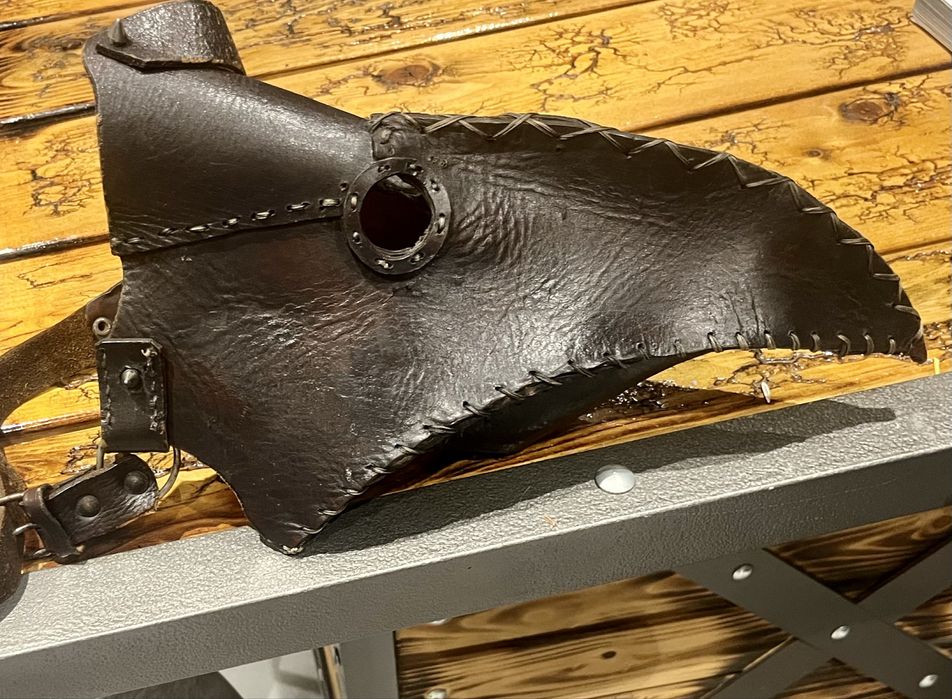 Replika maski doktora dżumy – ręcznie robiona, gruba skóra naturalna