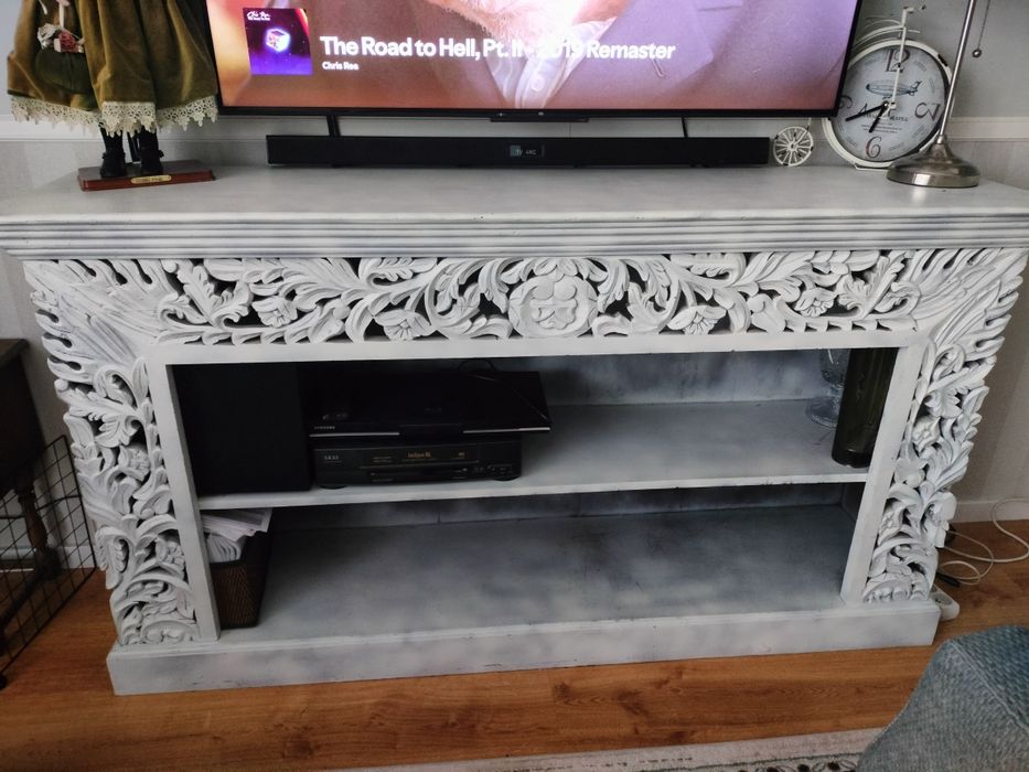 Pilnie Kominek atrapa kominka komoda konsola indyjska