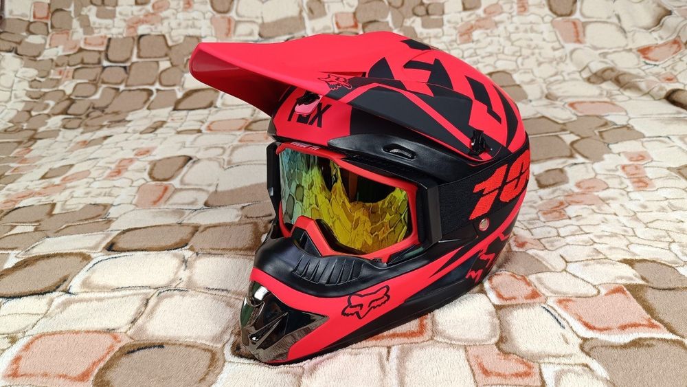 Шлем кроссовый FOX шолом фулфейс мотоцикл ендуро фокс крос fullface