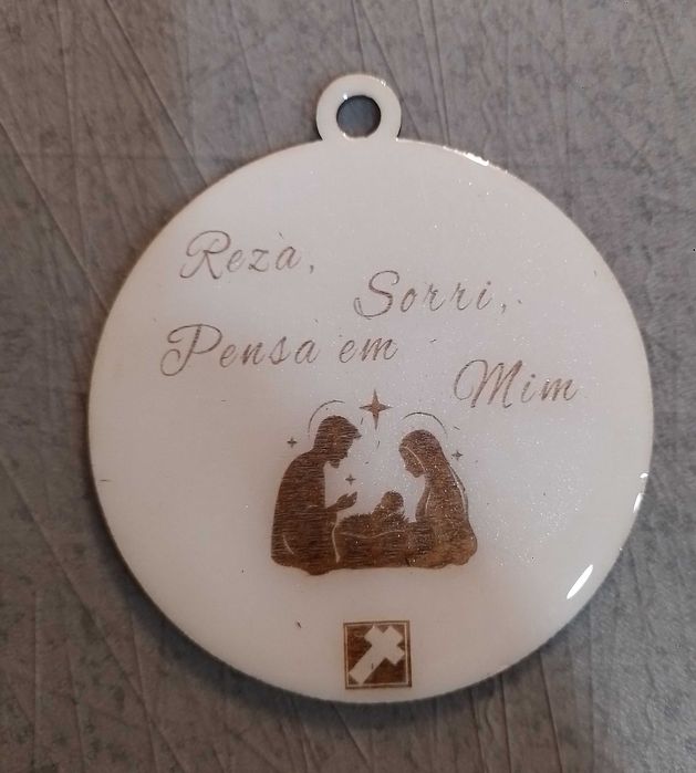 Bolas de Natal gravadas MDF cru ou Branco