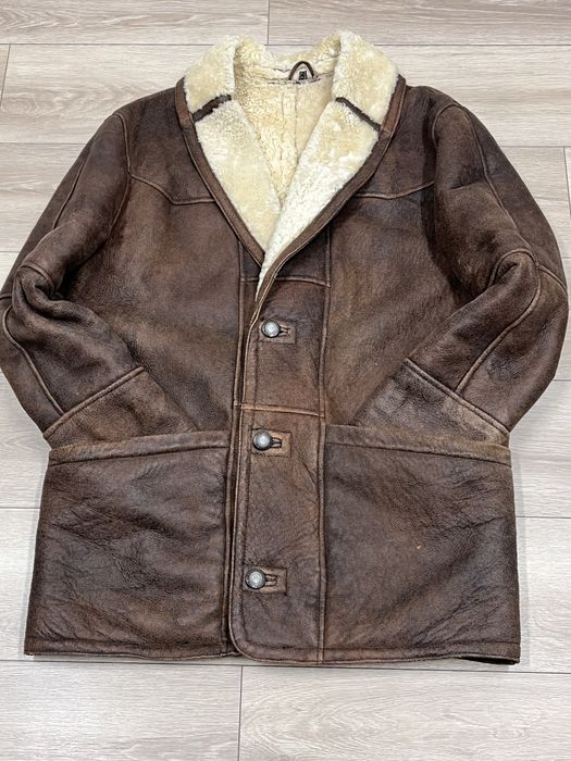 XL-3XL натуральна шкіра овчина дублянка кожух тулуп чоловіча батал