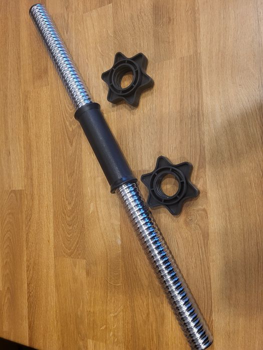 Hantle bitumiczne 2x17,5kg regulowane, gryf 50cm, 2 gwintowane zaciski