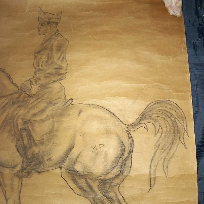 Desenho com cavaleiro
