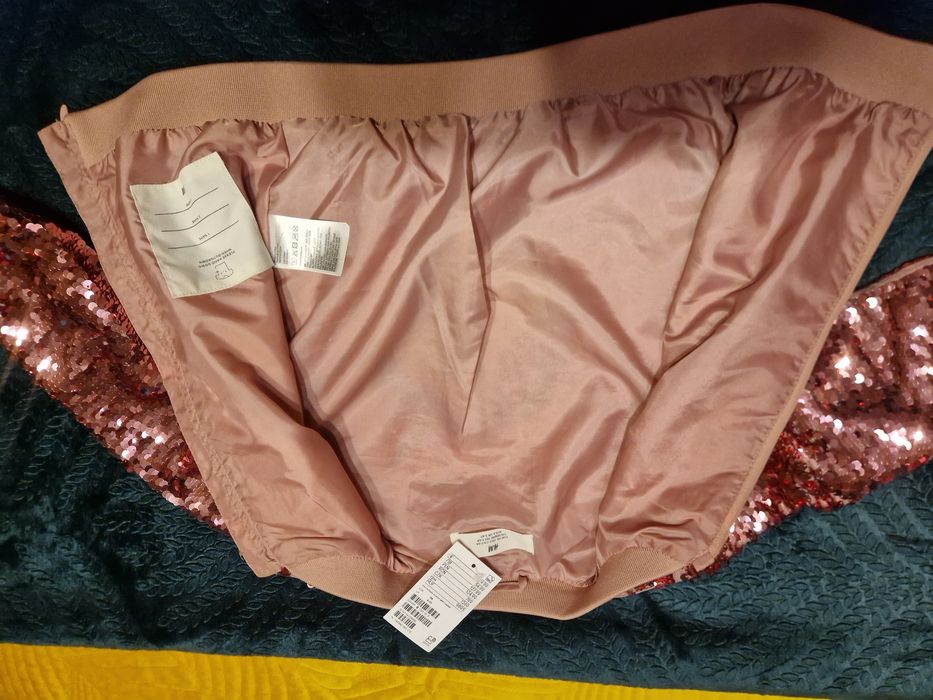 Nowa kurtka bluza bomberka cekiny odwracane h&m hm jednorożec  116