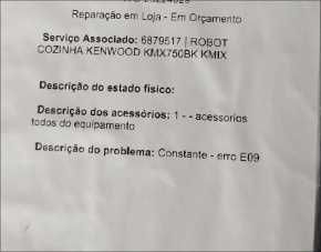 kenwood cooking chef XL com erro E9