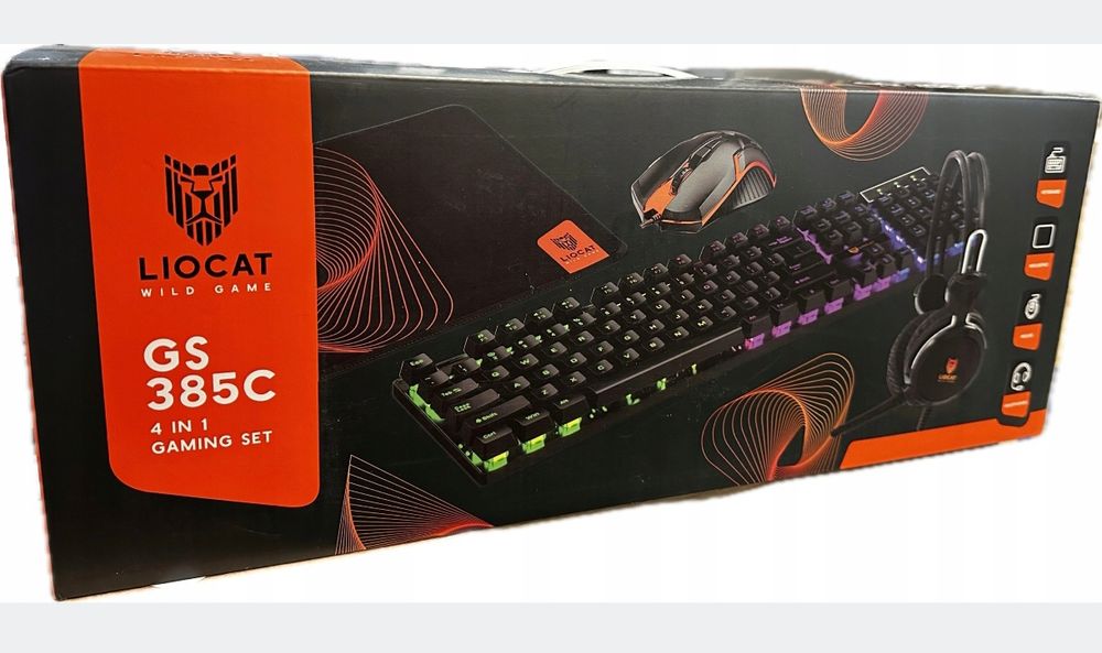 Liocat GS-385C 4w1 Zestaw dla gracza podkładka klawiatura mysz slucha