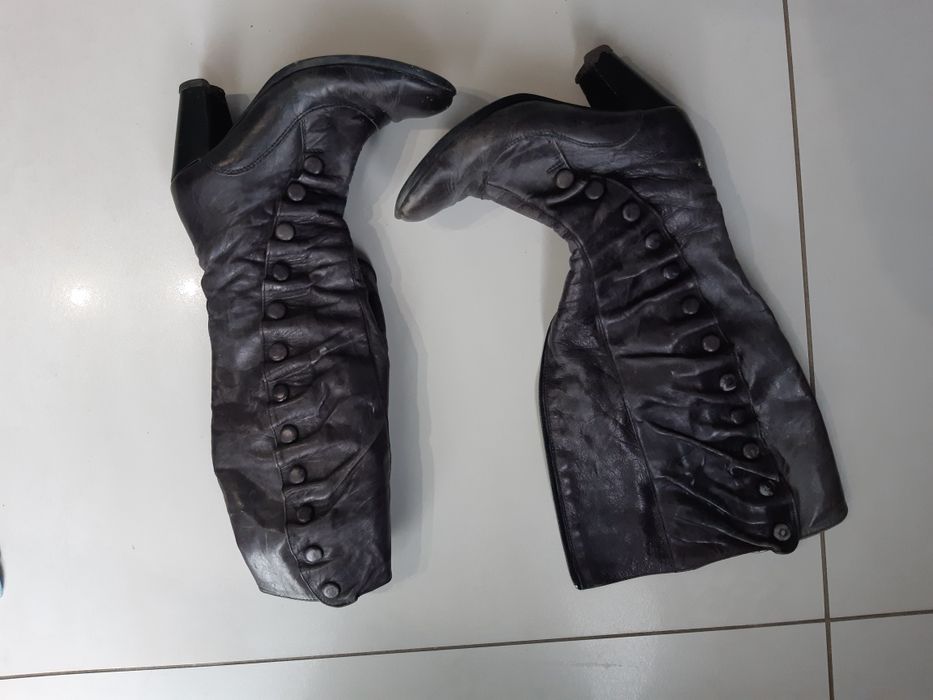 Buty kozaki skórzane