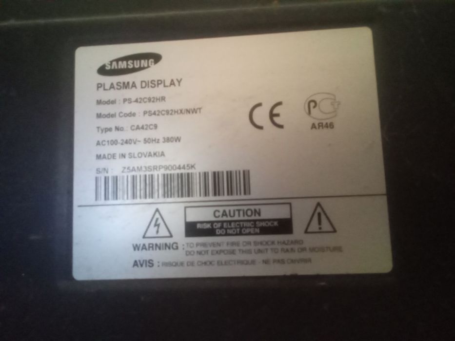 Телевізор Samsung PS42C92HR. Діагональ 42"